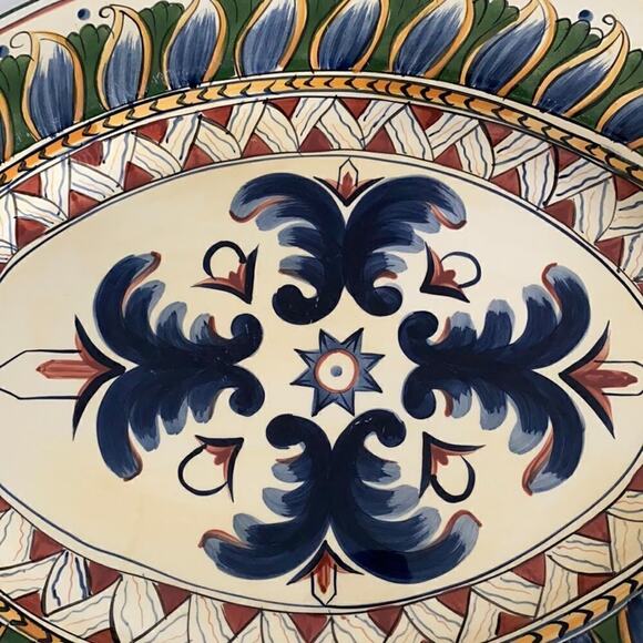 Deruta Hand Painted XL Oval Serving Platter Italy - Picture 3 of 12